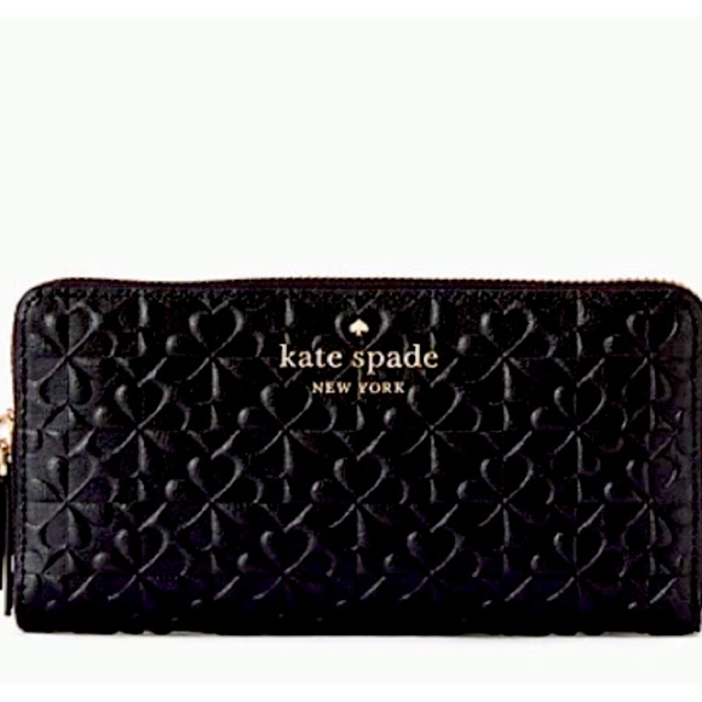 Sold—-clover embossed large continental wallet